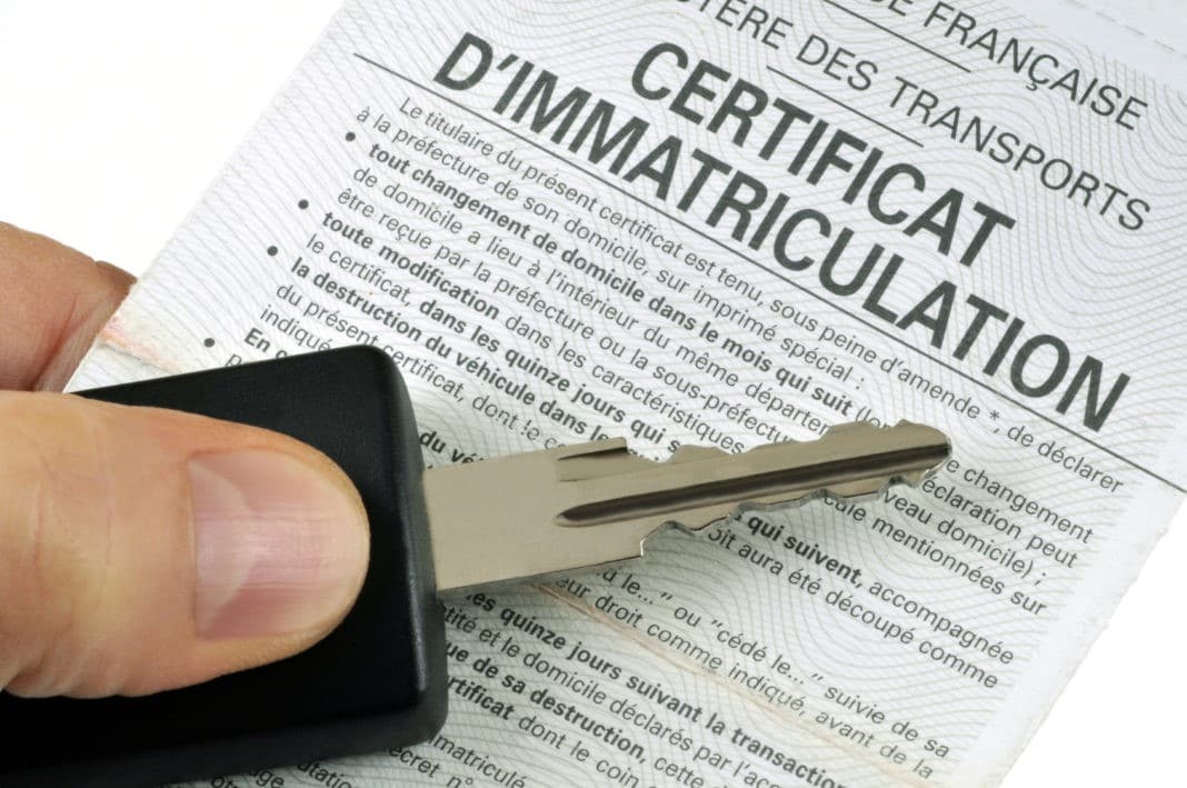 Certificat d'immatriculation